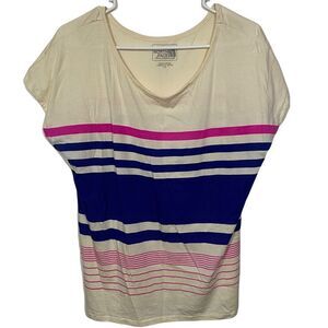 The North Face Striped V-Neck Short Sleeve T-Shirt